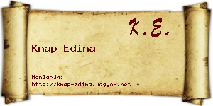 Knap Edina névjegykártya